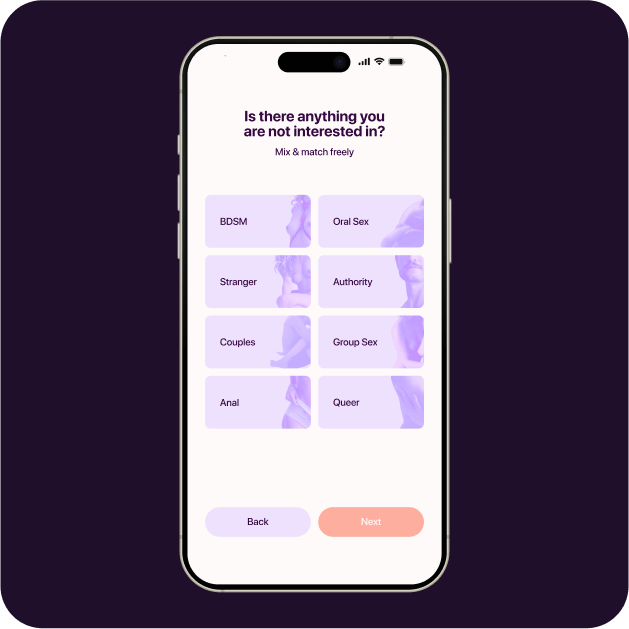 No-gos screen — Is there anything you are not interested in?